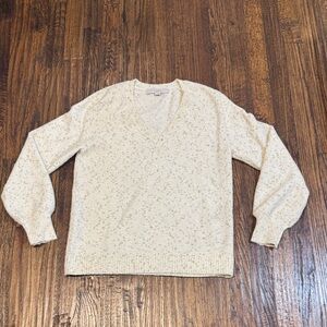 LOFT Ivory Knit with Metallic Details, S